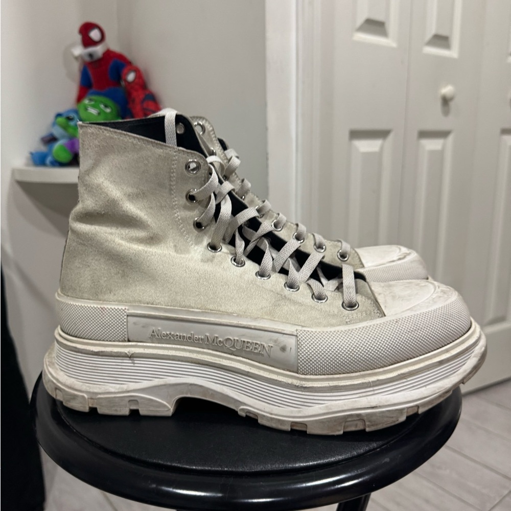 Alexander McQueen Cream High-Top Sneakers